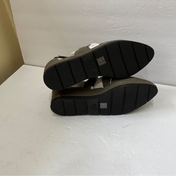 NEW WITHOUT TAGS EILEEN FISHER BOVERY X-BAND SHOES IN GRAY LEATHER - Picture 5 of 7